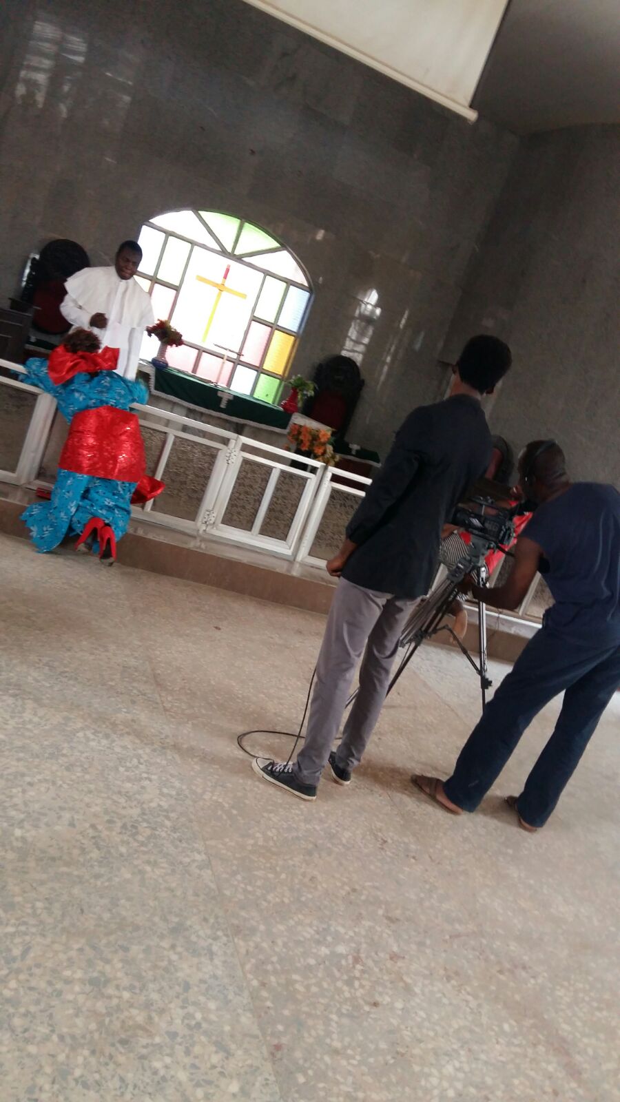 Filming a church production